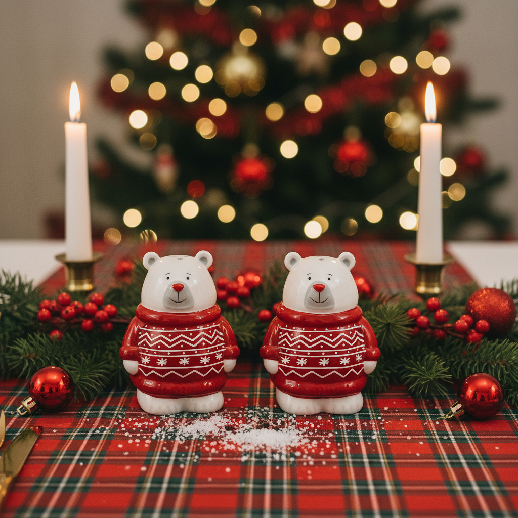 BIA Polar Bear Sweater Salt Shaker Set 481111 RD