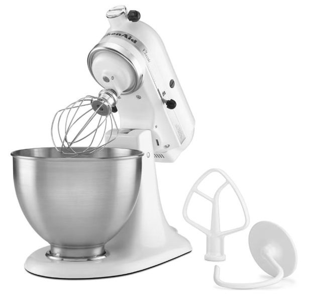 KitchenAid Classic Series 4.5 QT Tilt-Head Stand Mixer K45SS - White