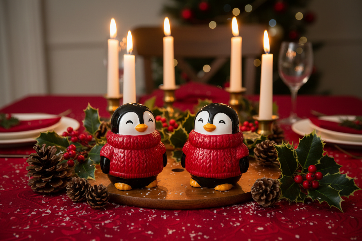 BIA - Penguin Sweater Salt & Pepper Shaker Set, 481112 RD