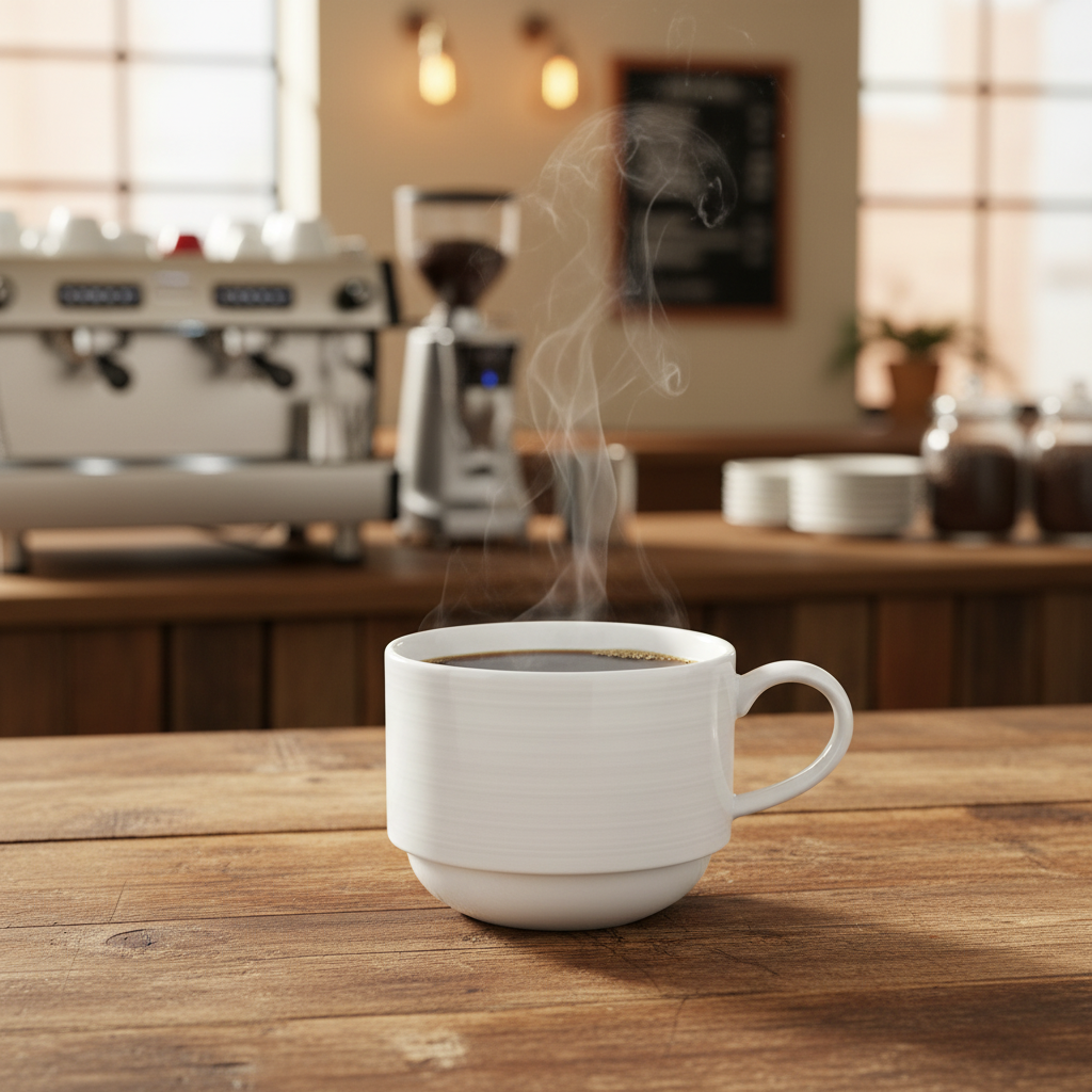 Steelite - Belisa Coffee Cup, 9 oz, Stacking, White, 61100ST0136 - (Case of 36)