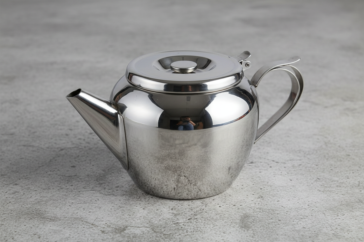 Browne 515151 Stainless Steel Teapot 20 oz. on white background