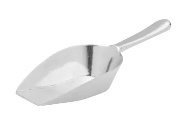 Browne 2 oz Aluminum Flat Bottom Scoop 574251