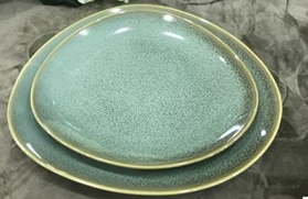 Tableware Solutions Reactive Moss Green Pebble Plate TS-R014-02 - (Case of 4)
