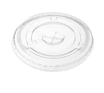 Globe 12 oz - 20 oz PET Dome / Flat Lids with Hole for Clear PET Cold Cups
