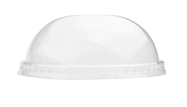 Globe 12 oz - 20 oz PET Dome / Flat Lids with Hole for Clear PET Cold Cups