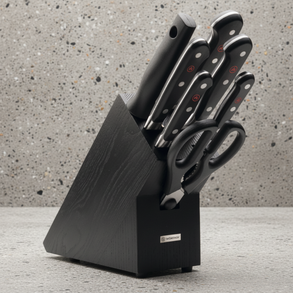 Wusthof Classic Knife Block 8 pc Set with Black Block 1090170707