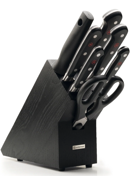 Wusthof Classic Knife Block 8 pc Set with Black Block 1090170707