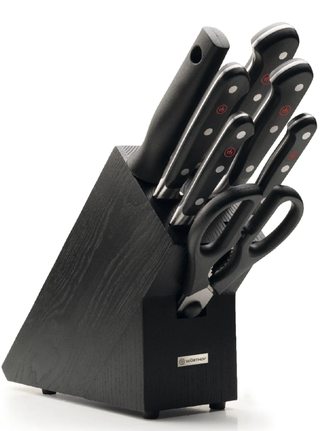 Wusthof Classic Knife Block 8 pc Set with Black Block 1090170707