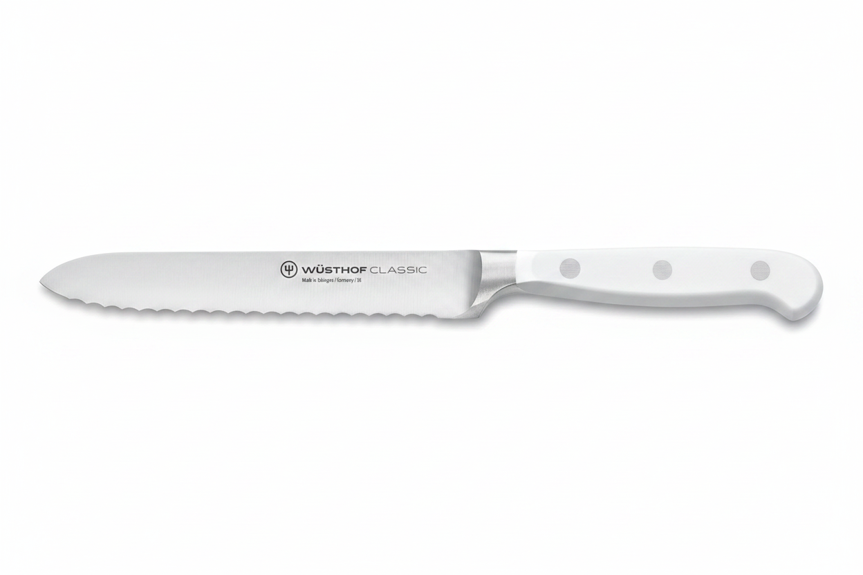 Wusthof 5" Classic White Serrated Utility Knife 1040201614