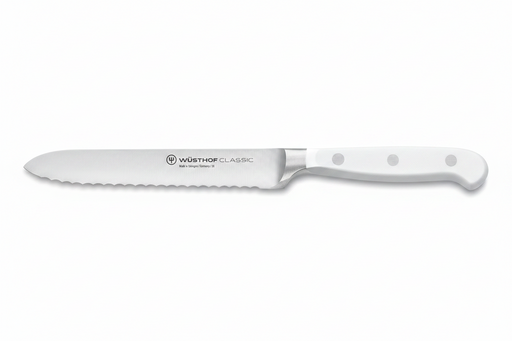 Wusthof 5" Classic White Serrated Utility Knife 1040201614
