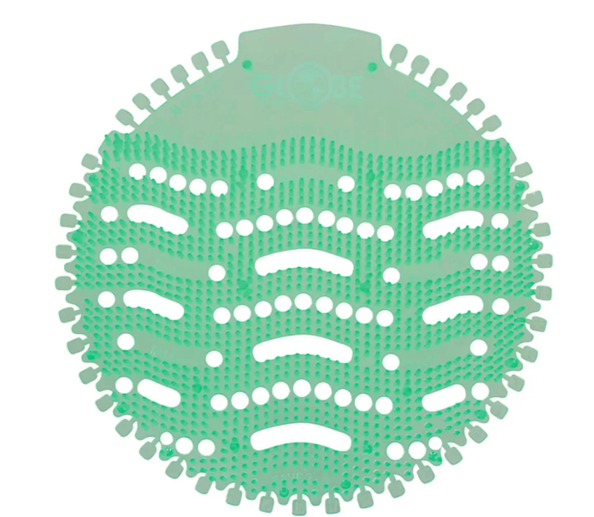 Globe Commercial Anti-Splash Green Apple Urinal Screen 3250G - (Case of 10)