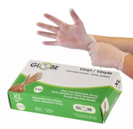 Globe Commercial 4 Mil Vinyl Gloves XL Size Clear Powder-Free 7903