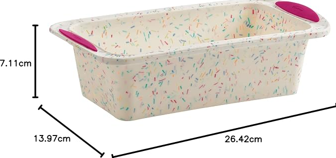 Trudeau Confetti Structured Silicone Bread Loaf Pan on white background