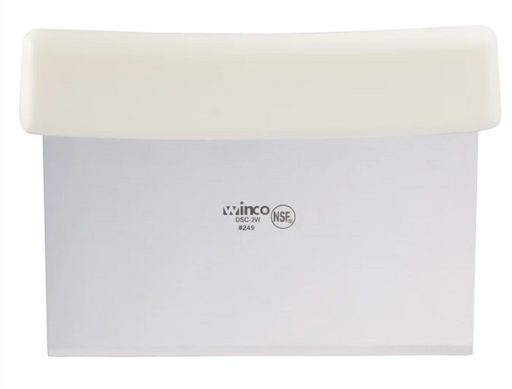 Winco 6" x 3" Dough Cutter White Handle DSC-2W