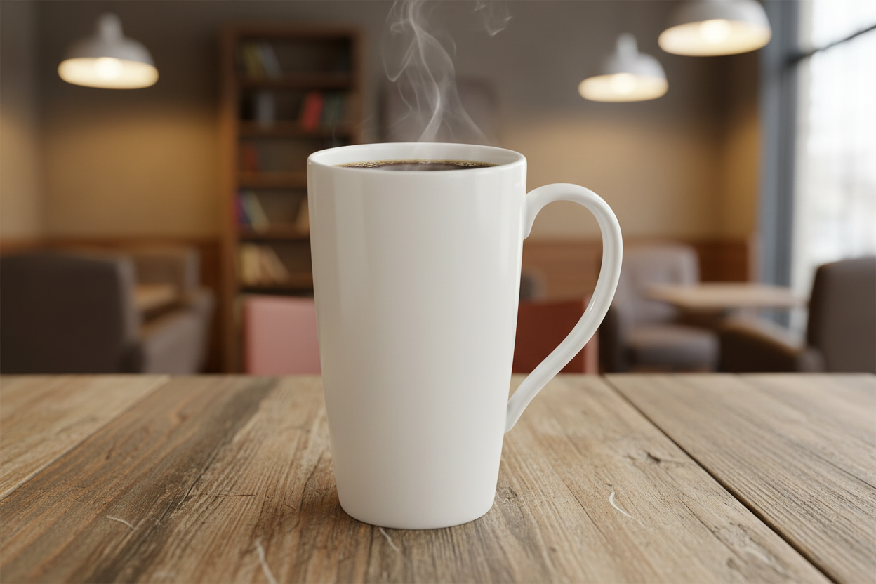 Danesco 15 oz White Latte Mug 903046WH