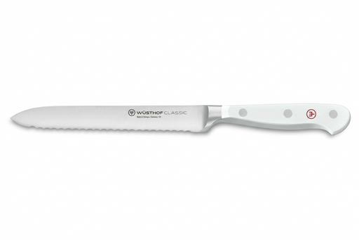 Wusthof 5" Classic White Serrated Utility Knife 1040201614