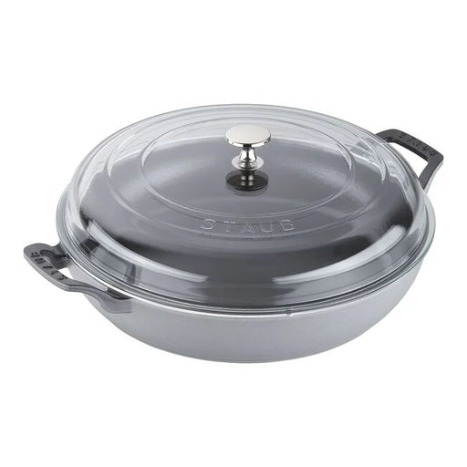 Staub 3.5 Qt Grey Braiser w/ Glass Lid 1003537