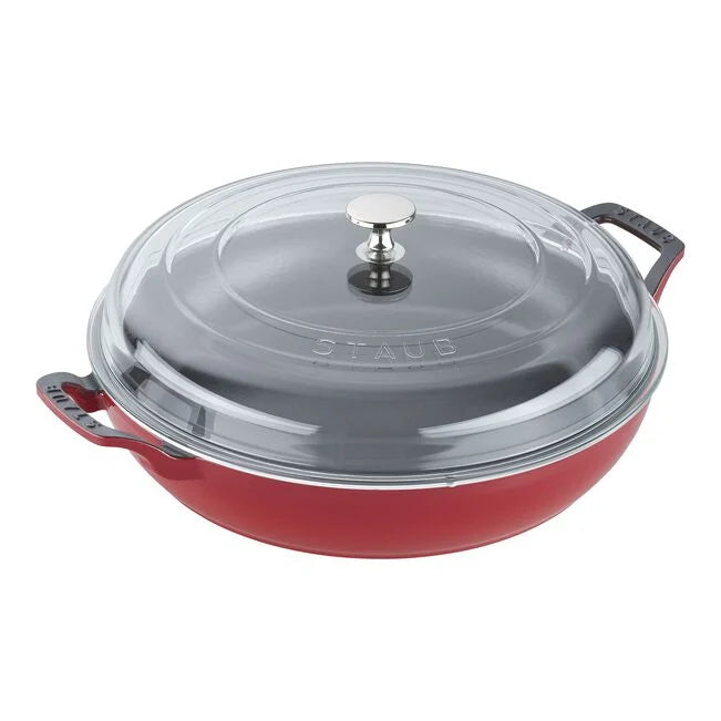 Staub 3.5 Qt Braiser w/ Glass Lid Red 1003539