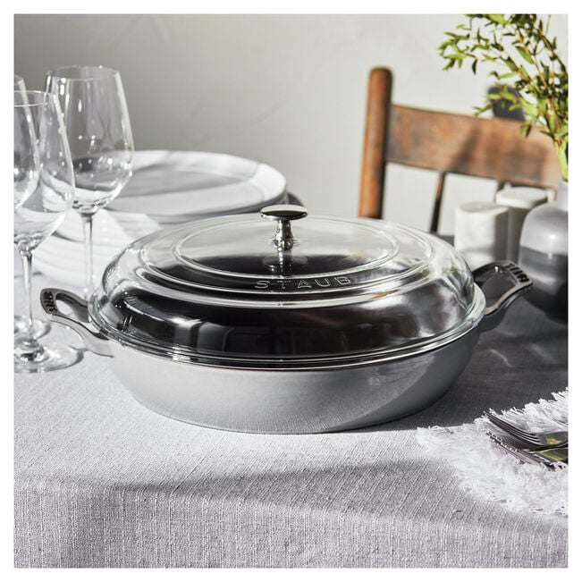 Staub Braiser 3.5 Qt with Glass Lid Grey 1003537