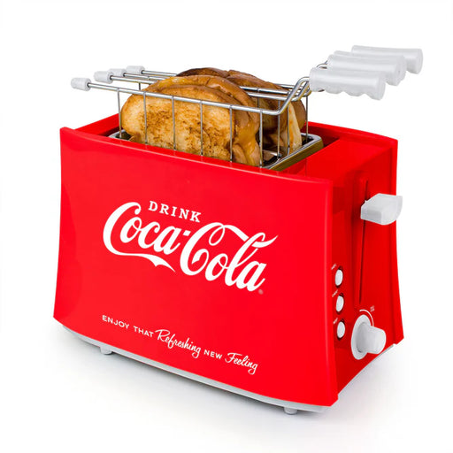 Nostalgia TCS2CK Coca-Cola® Grilled Cheese Toaster with Easy-Clean Toaster Baskets and Adjustable Toasting Dial