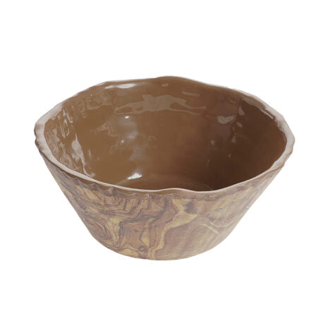Cheforward 96 oz transform olive wood trunk melamine bowl (large), 10″L x 10″W x 4.25″H - TRA203