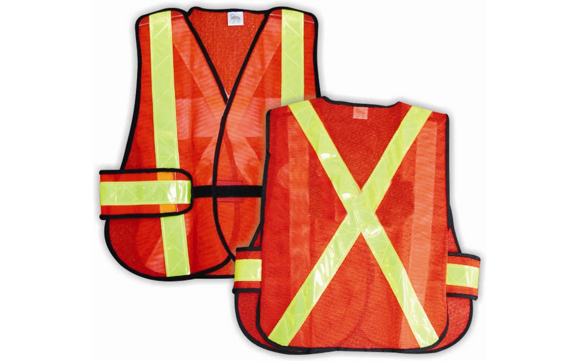 Think Safety® Traffic Safety Vest With 5 Point Tear Away Orange One Size TV-7N 1/1EA*