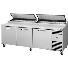 True - 93" Pizza Prep Refrigerated Table TPP-AT2-93-HC - 1/1EA