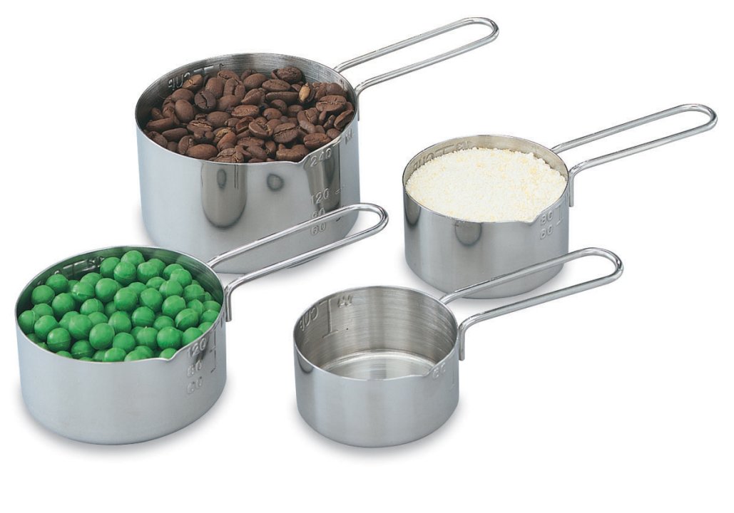 Vollrath Stainless Steel 4-Piece Measuring Cup Set 47119