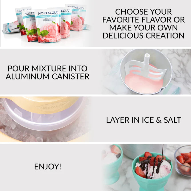 Nostalgia Bucket Ice Cream Maker, Wood,4-Quart, ICMW4NHDB