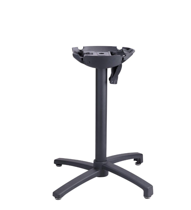 Grosfillex 22" X 22" X-One Black Aluminum Tilt-Top Table Base USX1W017