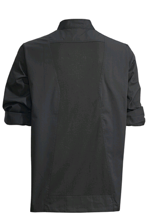 Winco Ventilated Black Large Chef Jacket UNF-12KL