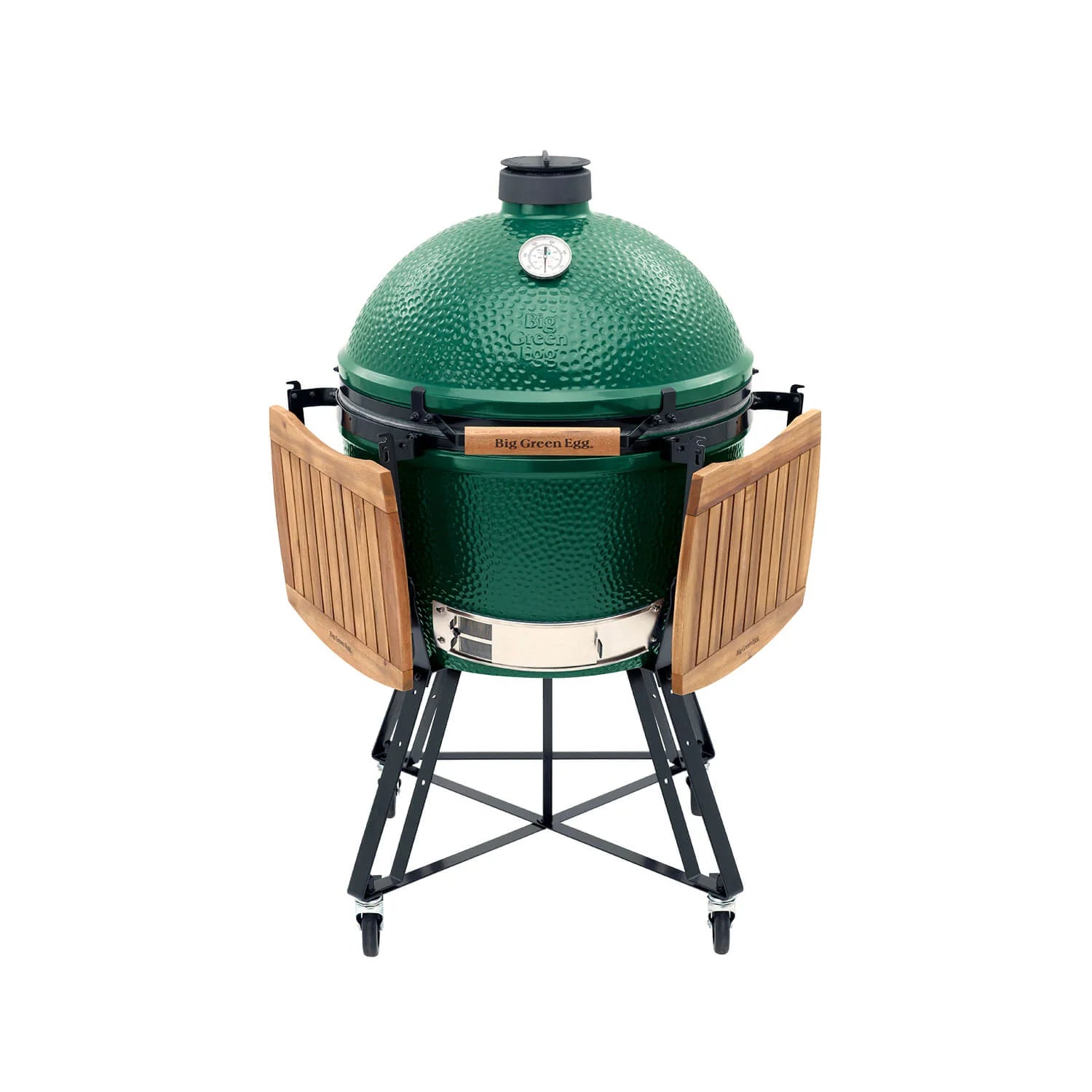 Big Green Egg XLarge Original Kit with side shelves on white background