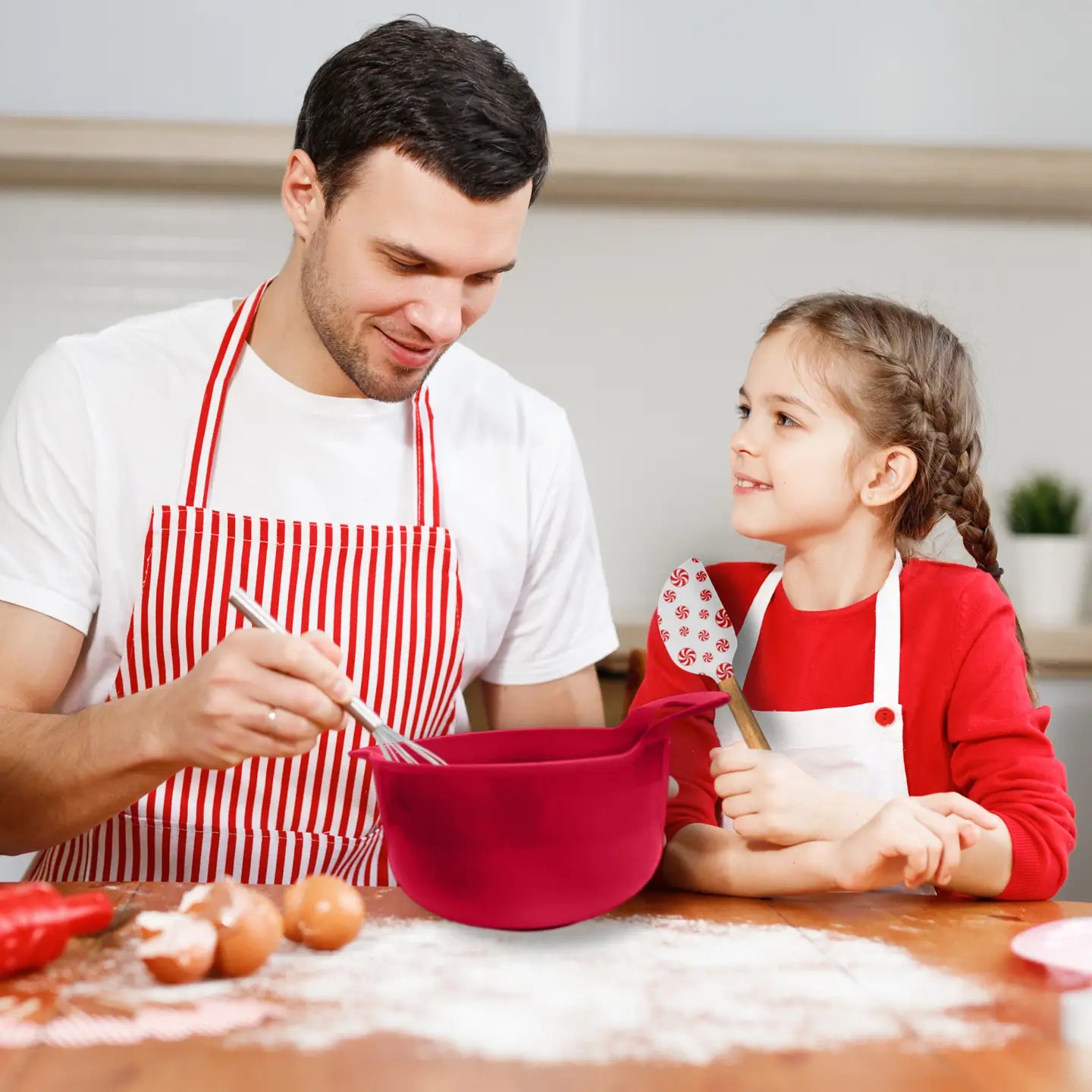 Edge Peppermint Mixing Bowl Set – 4-Piece Holiday Nesting Bowls SA10662-PSL