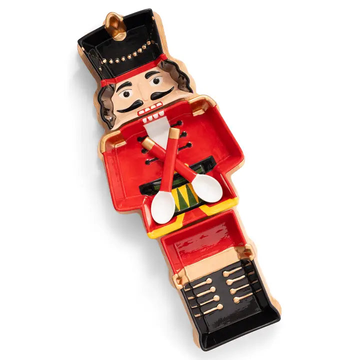 Godinger, Nutcracker Plate with Wood Board - Holiday Decor