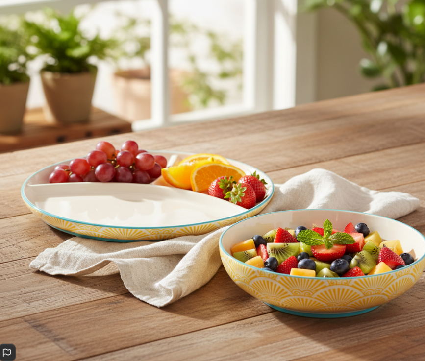 Danesco Bowl & Divided Plate Set of 2 1402127AS
