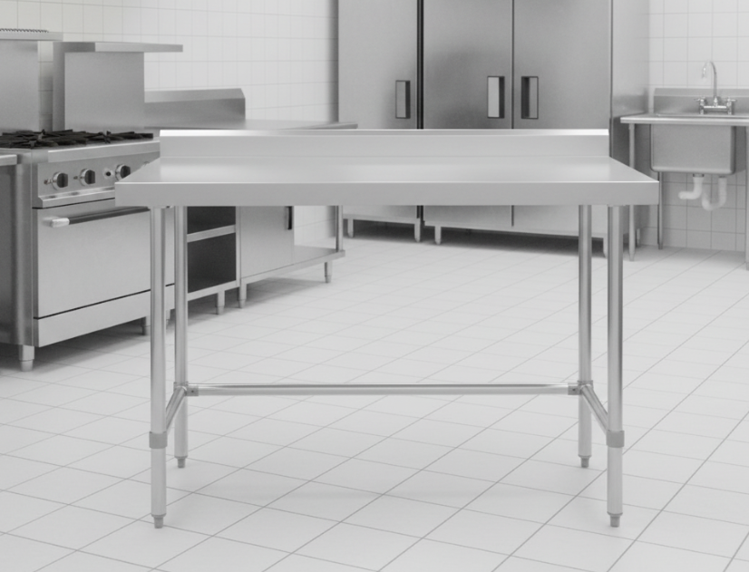 EFI 30″ x 36″ 18 Gauge Stainless Steel Worktable With Leg Brace TLB3036