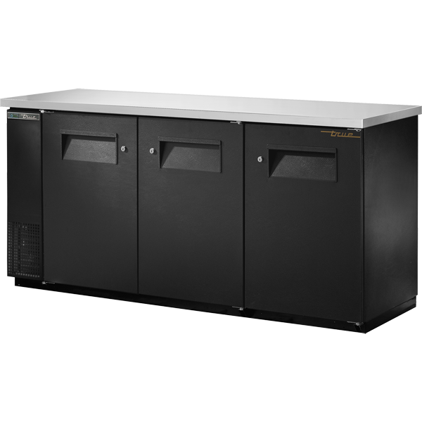 True 73" 3 Door Bar Back Cooler TBB24-72-3S-Z1-SFT-B-1