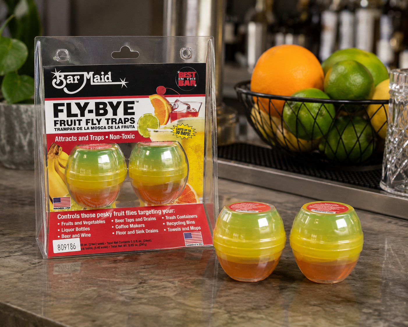 Bar-Maid FLY-BYE Fruit Fly Trap 2/Pack