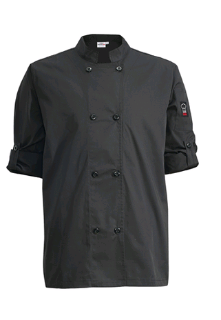 Winco Ventilated Black Small Chef Jacket UNF-12KS