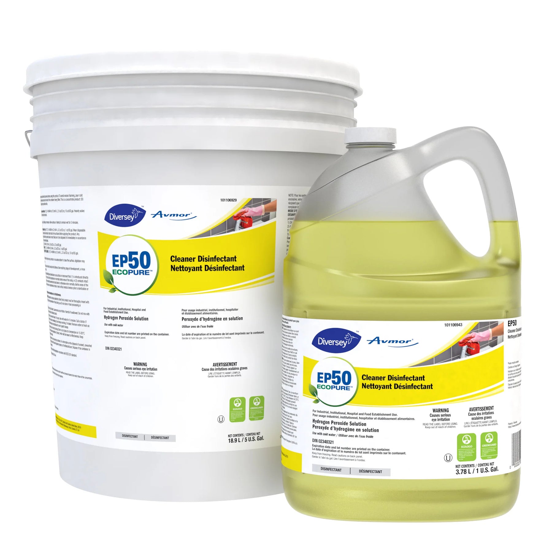 Bunzl - EP50 Cleaner Disinfectant, 1 Gal, Yellow  15202300
