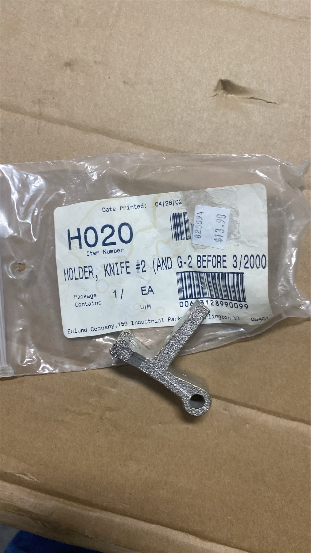 Edlund Holder, Knife #2 H020 1/1EA*
