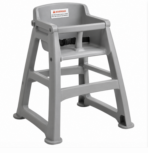 Rubbermaid® Platinum Sturdy Chair Restaurant High Chair with Wheels - Assembled FG780508PLAT