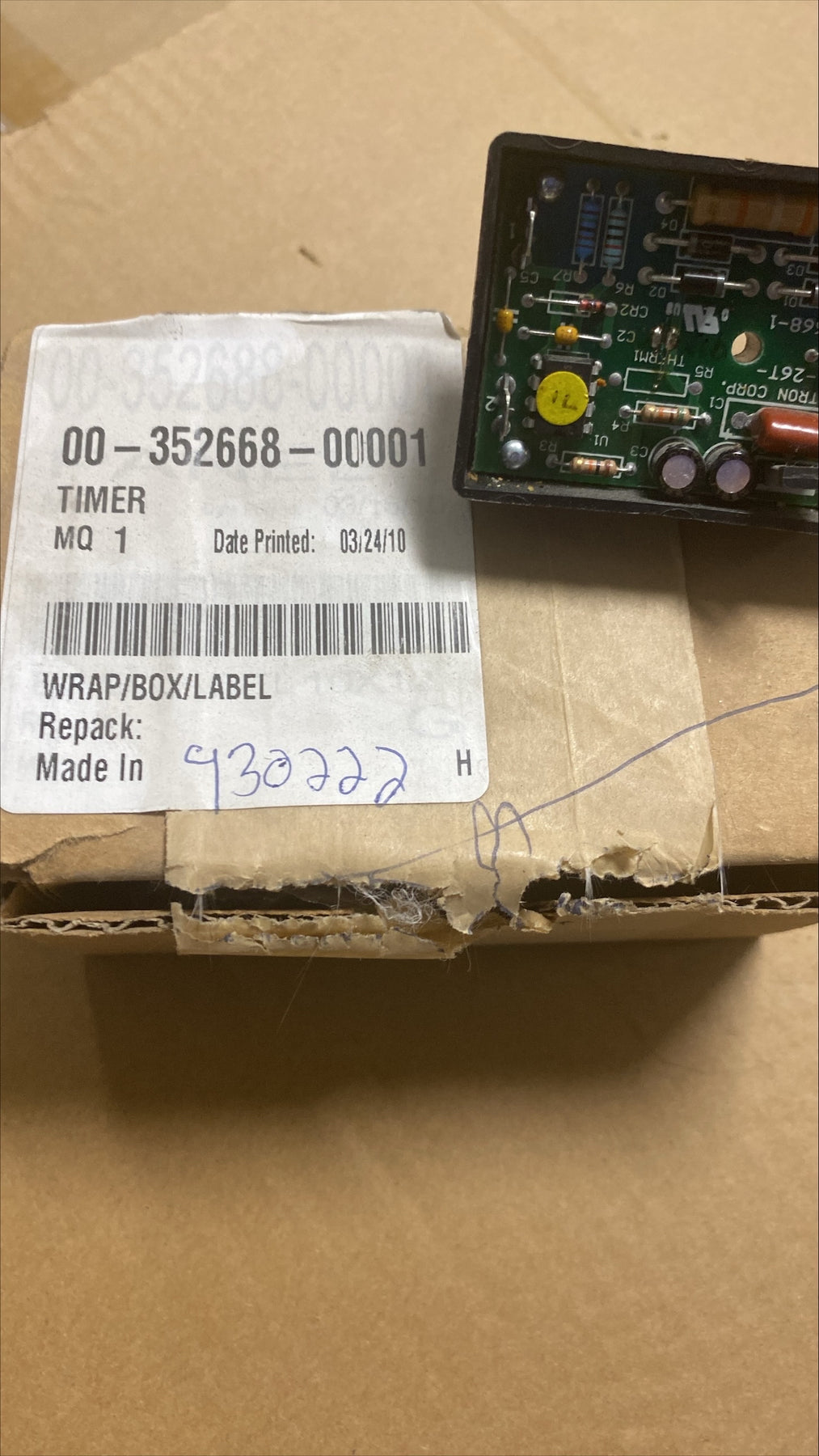 Hobart Equivalent Manual Timer for Pop-Up Toaster 352668-1 1/1EA*