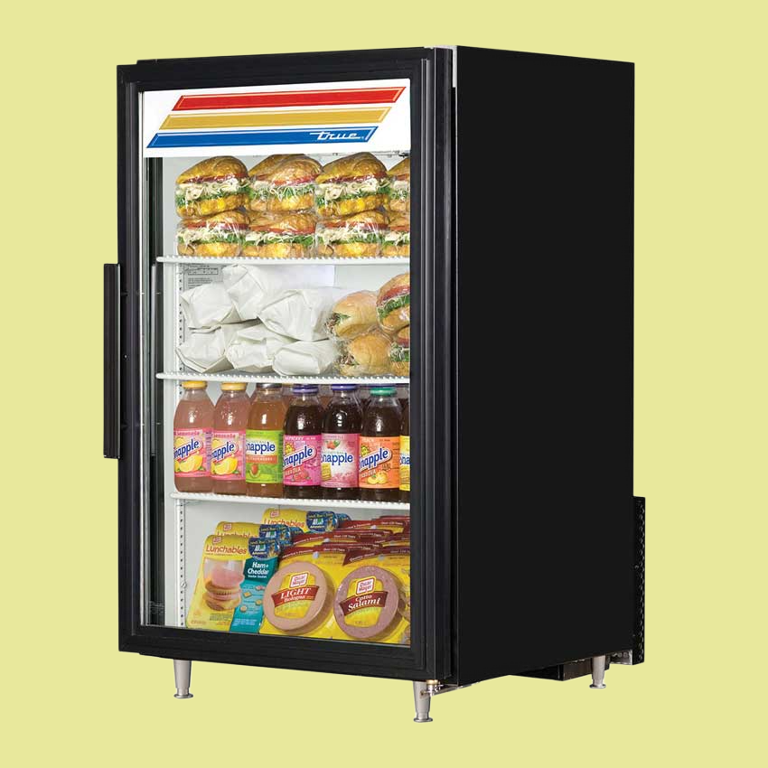 True Countertop Glass Door Refrigerated Merchandiser, Black - GDM-07-LD