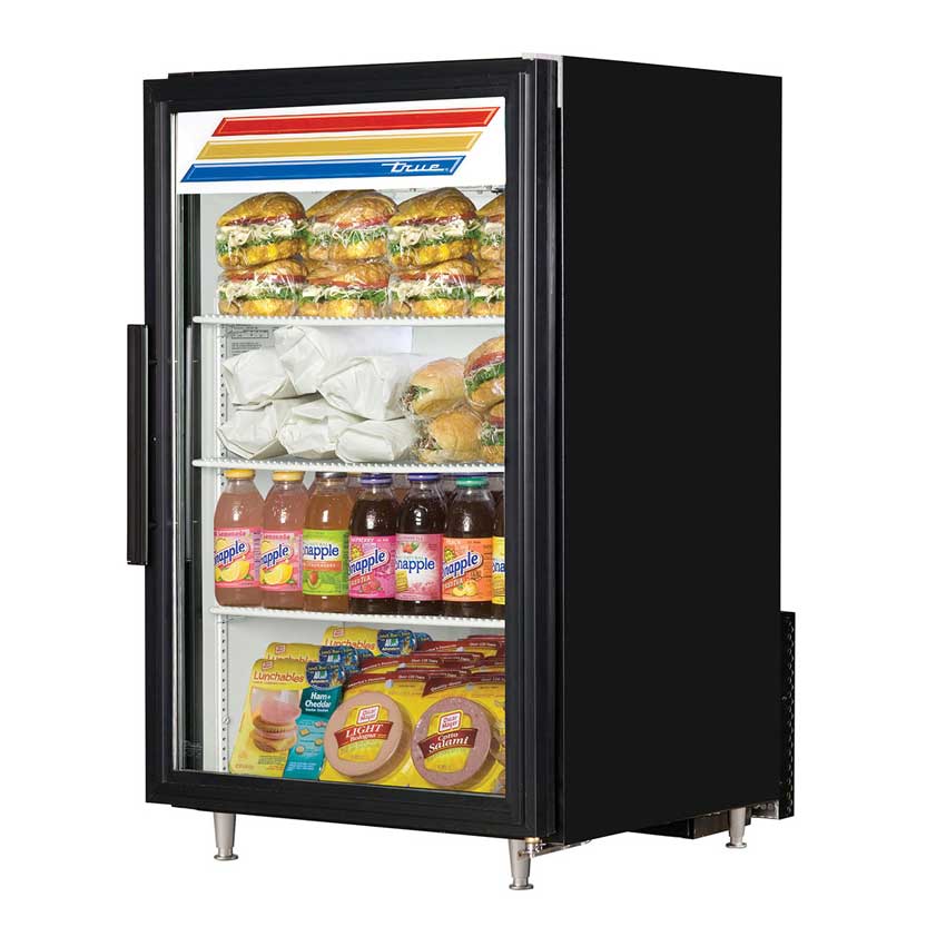 True Countertop Glass Door Refrigerated Merchandiser, Black - GDM-07-LD
