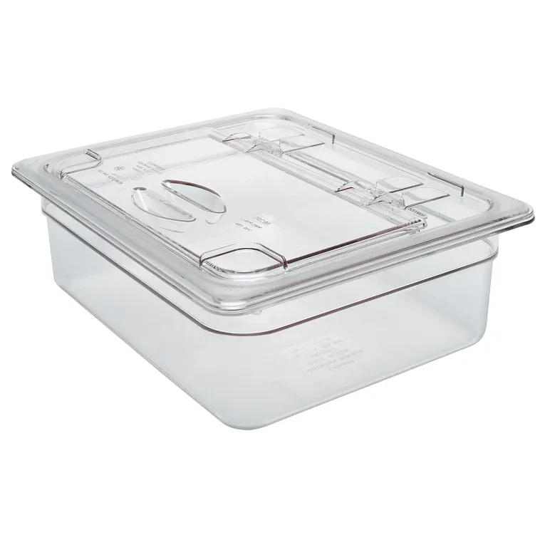 Lid Notched Clear 1/6 Size Hinged 60CWLN135 - 1/1EA
