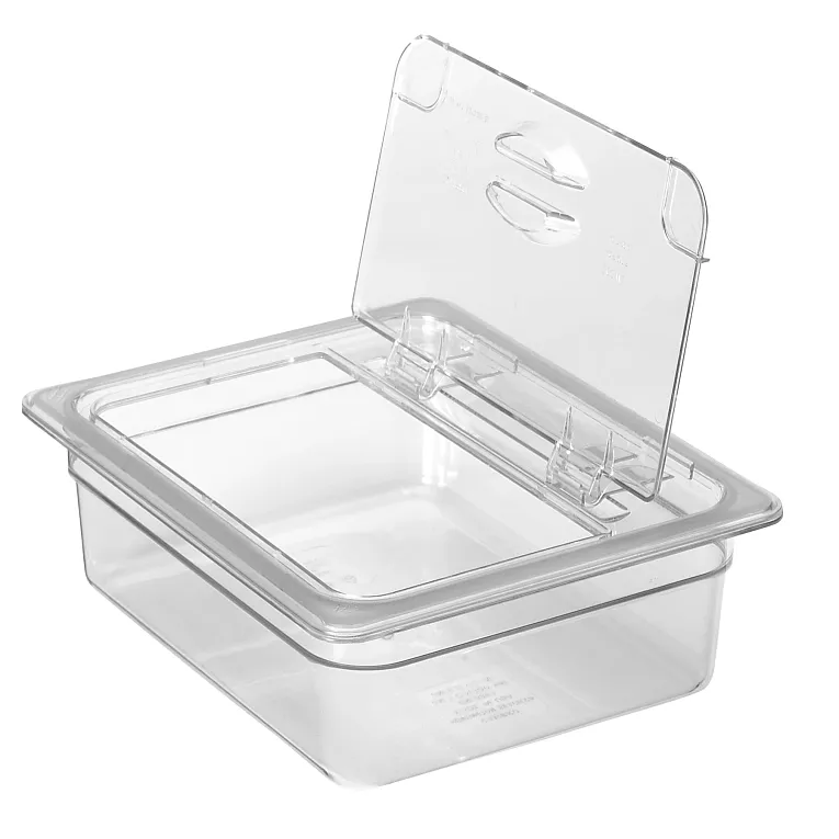Lid Notched Clear 1/6 Size Hinged 60CWLN135 - 1/1EA