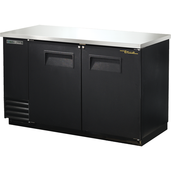 True 59" Blk Bar Cooler TBB-2-HC