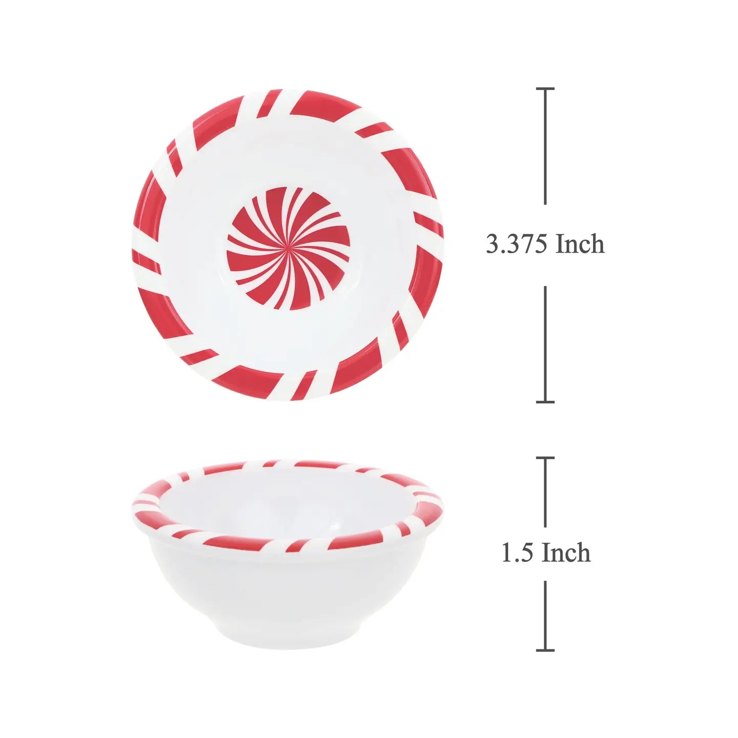 Supreme Housewares 6-Piece Peppermint 3 3/8