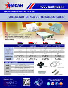 OMCAN 14″ x 11″ Manual Cheese Cutter, Stainless Steel 11400